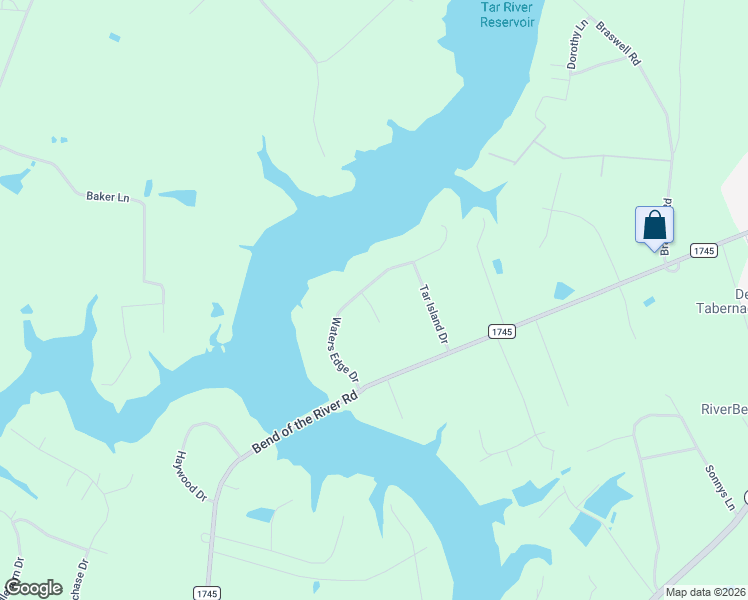 map of restaurants, bars, coffee shops, grocery stores, and more near 6267 Waters Edge Drive in Rocky Mount