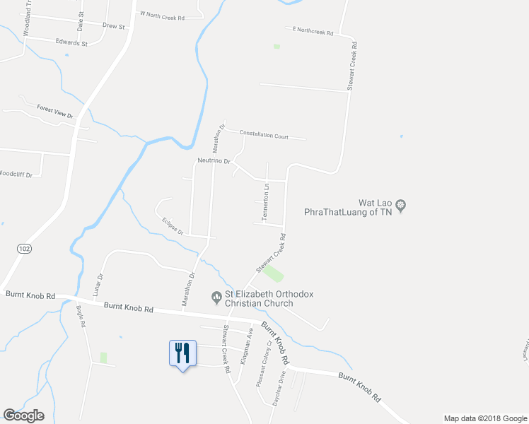 map of restaurants, bars, coffee shops, grocery stores, and more near 107 Tennerton Lane in Murfreesboro