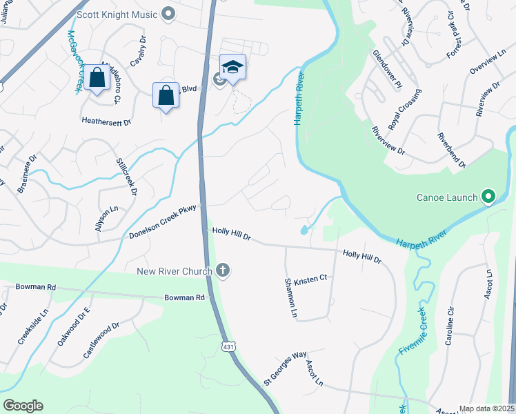 map of restaurants, bars, coffee shops, grocery stores, and more near 1107 Holly Hill Drive in Franklin
