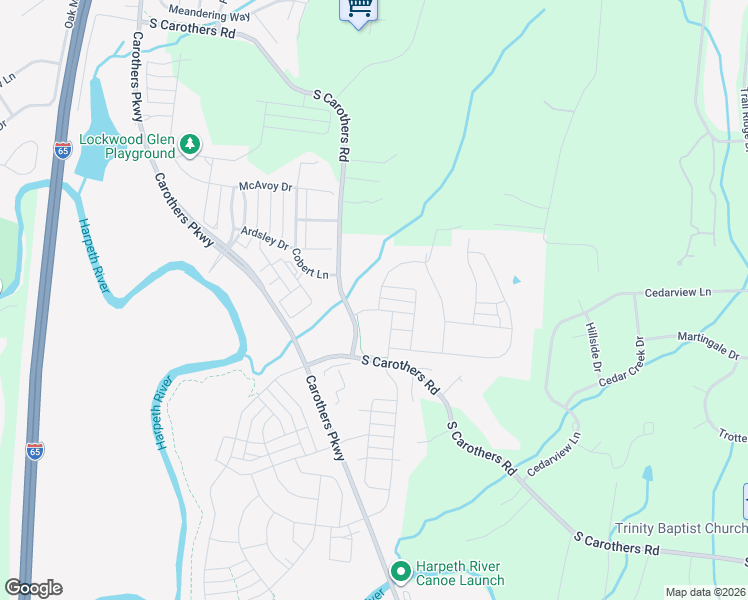 map of restaurants, bars, coffee shops, grocery stores, and more near 1089 Honey Bush Circle in Franklin