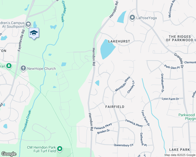 map of restaurants, bars, coffee shops, grocery stores, and more near 705 Cheselden Drive in Durham