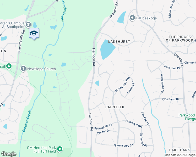 map of restaurants, bars, coffee shops, grocery stores, and more near 705 Cheselden Drive in Durham
