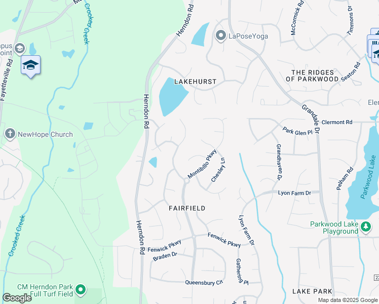 map of restaurants, bars, coffee shops, grocery stores, and more near 16 Aman Court in Durham