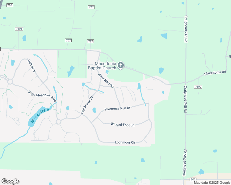 map of restaurants, bars, coffee shops, grocery stores, and more near 5040 Aberdeen Road in Jonesboro