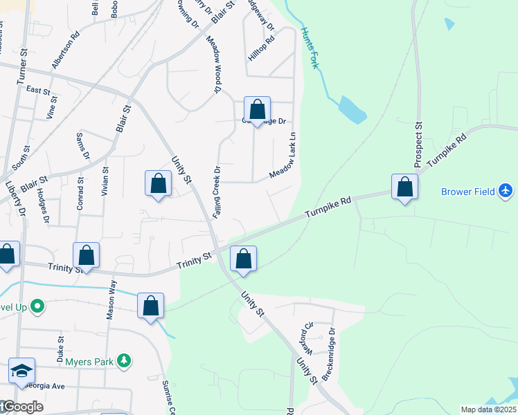 map of restaurants, bars, coffee shops, grocery stores, and more near 1311 Trinity Street in Thomasville