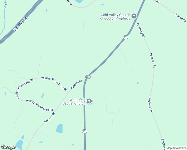 map of restaurants, bars, coffee shops, grocery stores, and more near 2387 North Carolina 231 in Middlesex