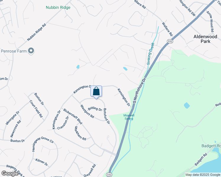 map of restaurants, bars, coffee shops, grocery stores, and more near 1520 Kensington Drive in Knoxville