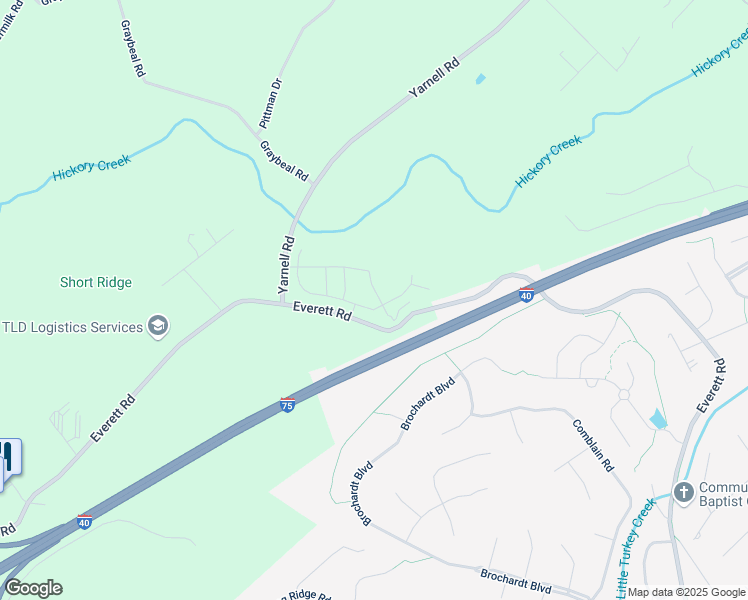 map of restaurants, bars, coffee shops, grocery stores, and more near 1032-1198 Everett Rd in Knoxville