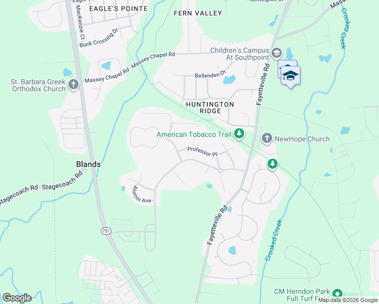 map of restaurants, bars, coffee shops, grocery stores, and more near 1003 Professor Place in Durham