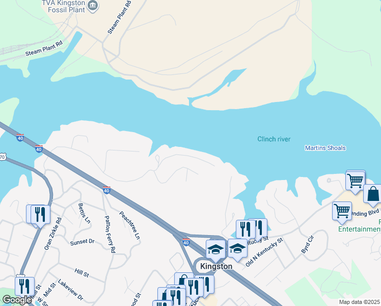 map of restaurants, bars, coffee shops, grocery stores, and more near 408 Lakewood Road in Kingston