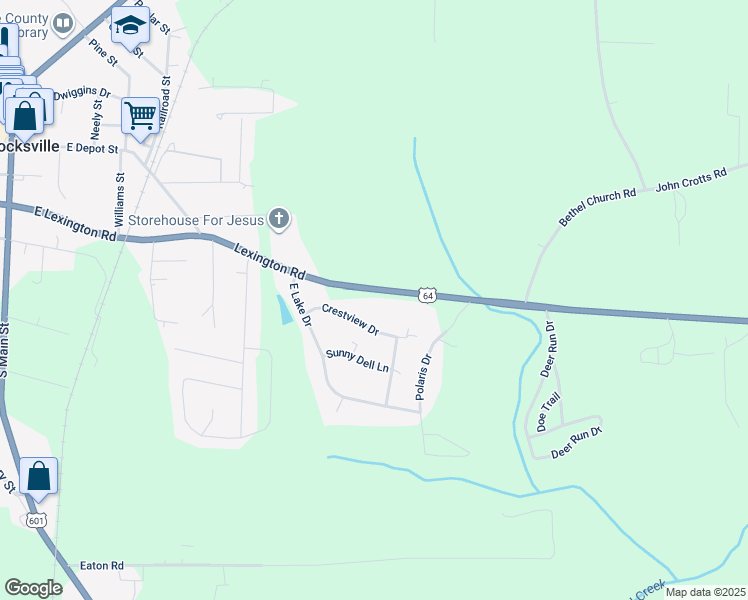 map of restaurants, bars, coffee shops, grocery stores, and more near 804 U.S. 64 in Mocksville