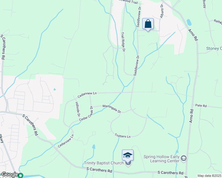 map of restaurants, bars, coffee shops, grocery stores, and more near 1092 Cedarview Lane in Franklin