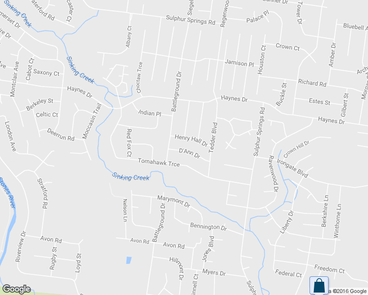 map of restaurants, bars, coffee shops, grocery stores, and more near 1326 D'Ann Drive in Murfreesboro