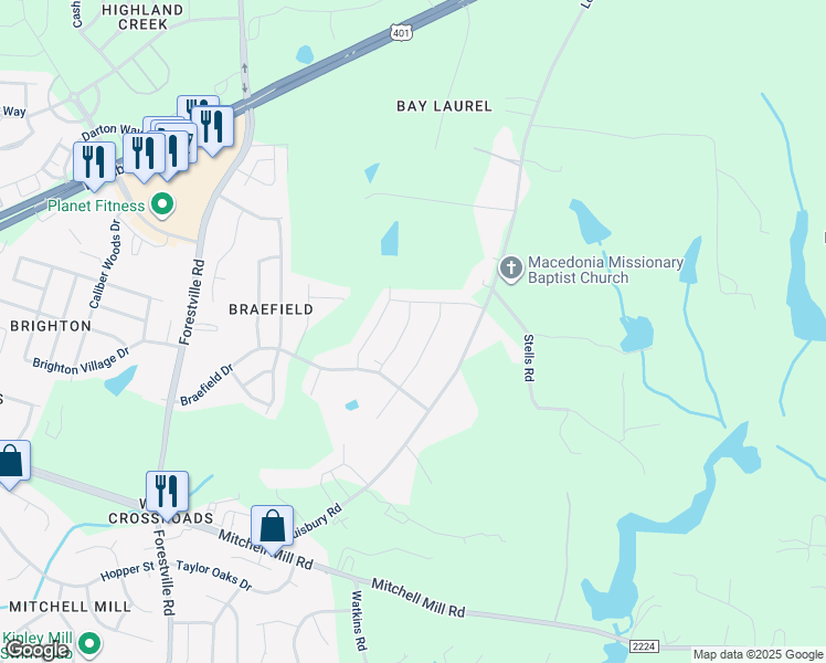 map of restaurants, bars, coffee shops, grocery stores, and more near 3932 Leeson Trail in Raleigh