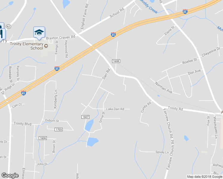 map of restaurants, bars, coffee shops, grocery stores, and more near 4712 Alford Street in Trinity