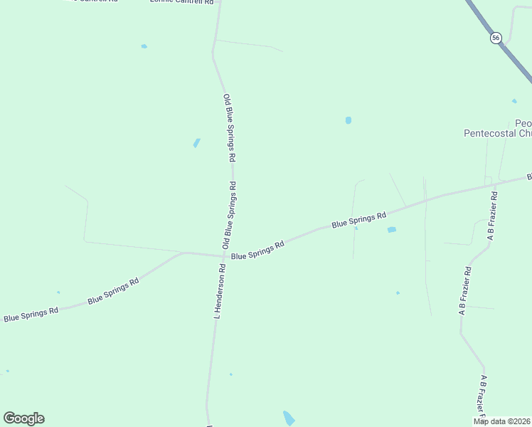 map of restaurants, bars, coffee shops, grocery stores, and more near 1036 Blue Springs Road in Smithville