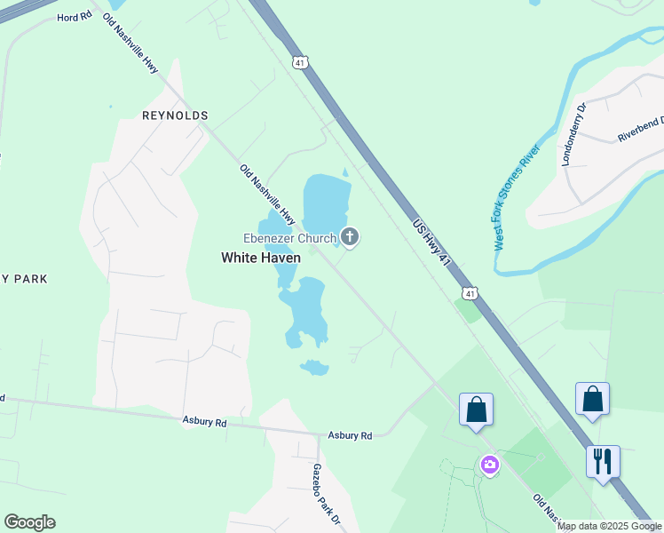 map of restaurants, bars, coffee shops, grocery stores, and more near 3332 Old Nashville Highway in Murfreesboro
