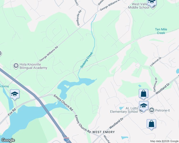 map of restaurants, bars, coffee shops, grocery stores, and more near 823 Zola Lane in Knoxville