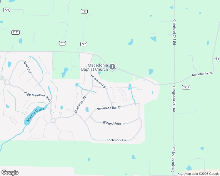 map of restaurants, bars, coffee shops, grocery stores, and more near 5040 Aberdeen Road in Jonesboro