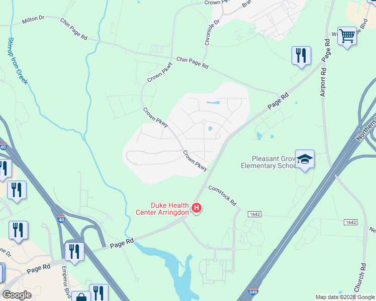 map of restaurants, bars, coffee shops, grocery stores, and more near 5230 Jessip Street in Morrisville