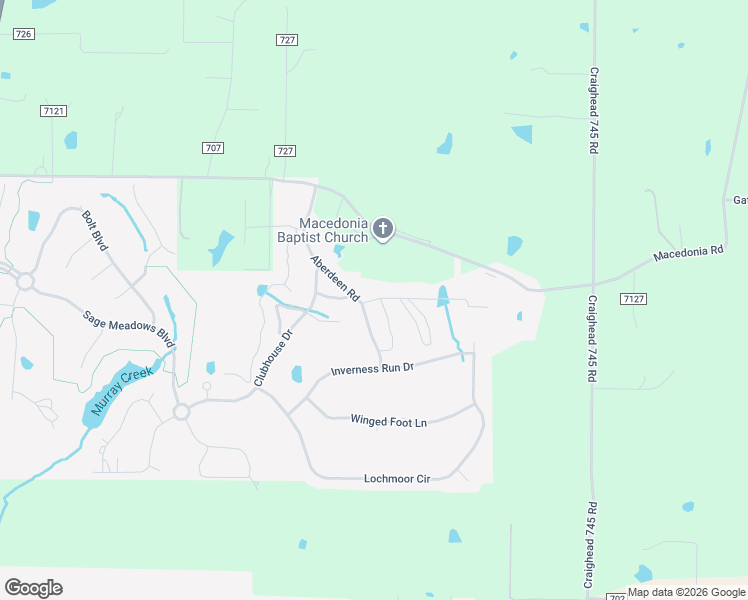 map of restaurants, bars, coffee shops, grocery stores, and more near 5040 Aberdeen Road in Jonesboro