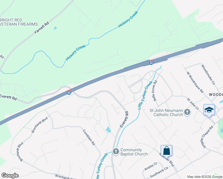 map of restaurants, bars, coffee shops, grocery stores, and more near 720 Everett Road in Knoxville