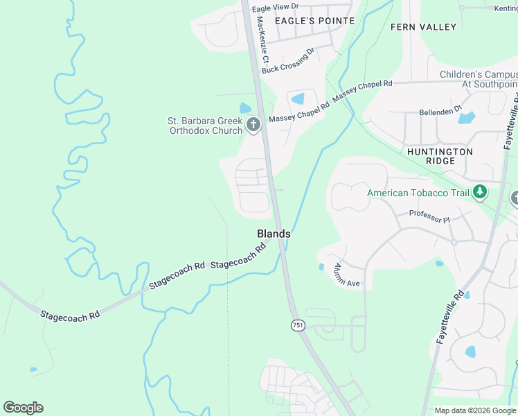 map of restaurants, bars, coffee shops, grocery stores, and more near 1353 Southpoint Trail in Durham
