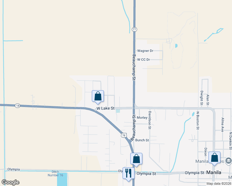 map of restaurants, bars, coffee shops, grocery stores, and more near 900 Benton Street in Manila