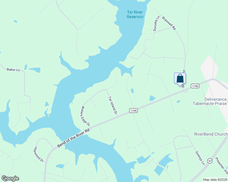 map of restaurants, bars, coffee shops, grocery stores, and more near 6489 Waters Edge Drive in Rocky Mount