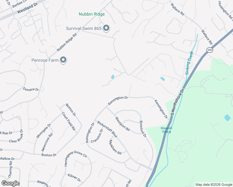 map of restaurants, bars, coffee shops, grocery stores, and more near 1422 Kensington Drive in Knoxville