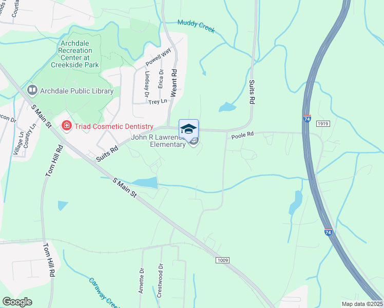 map of restaurants, bars, coffee shops, grocery stores, and more near 6068 Suits Road in High Point