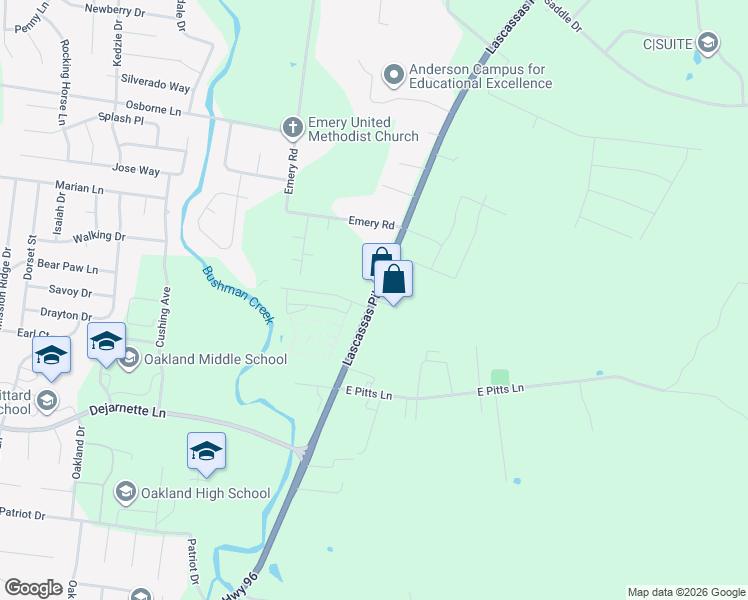 map of restaurants, bars, coffee shops, grocery stores, and more near 2699 Lascassas Pike in Murfreesboro