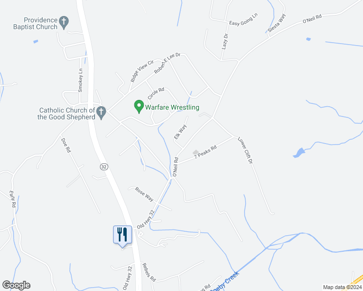 map of restaurants, bars, coffee shops, grocery stores, and more near 2045 O'Neil Road in Newport