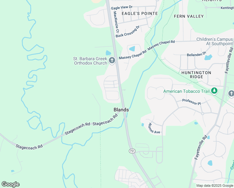 map of restaurants, bars, coffee shops, grocery stores, and more near 1383 Southpoint Trail in Durham