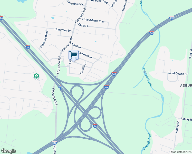 map of restaurants, bars, coffee shops, grocery stores, and more near 4733 Chelanie Circle in Murfreesboro
