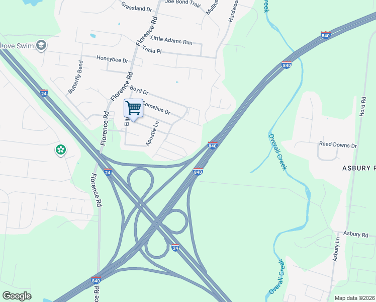 map of restaurants, bars, coffee shops, grocery stores, and more near 4804 Chelanie Circle in Murfreesboro