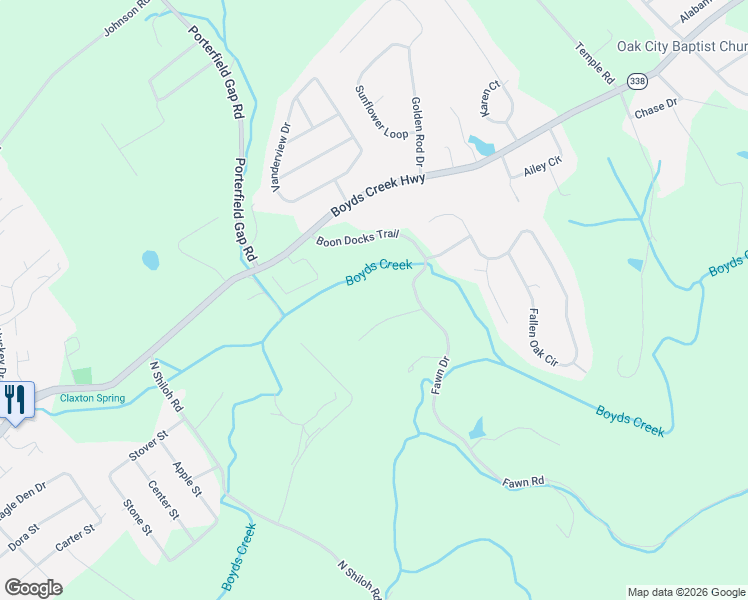 map of restaurants, bars, coffee shops, grocery stores, and more near 1222 Green Court in Seymour