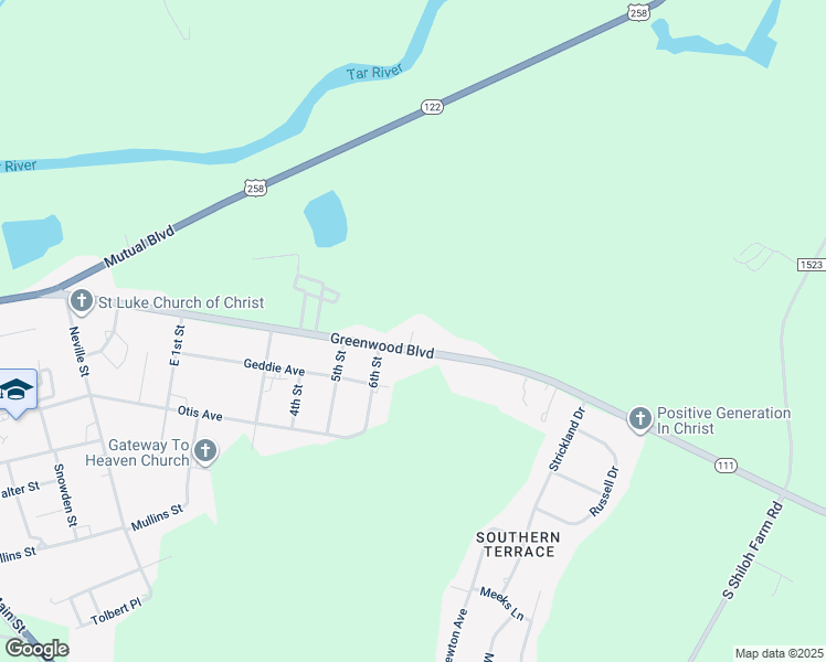 map of restaurants, bars, coffee shops, grocery stores, and more near Bridgers Place in Princeville