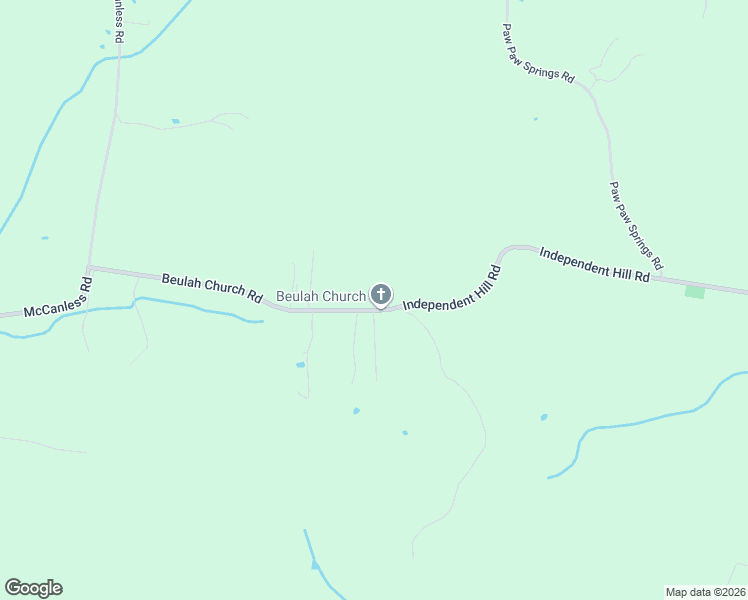 map of restaurants, bars, coffee shops, grocery stores, and more near 2966 Beulah Church Road in Arrington