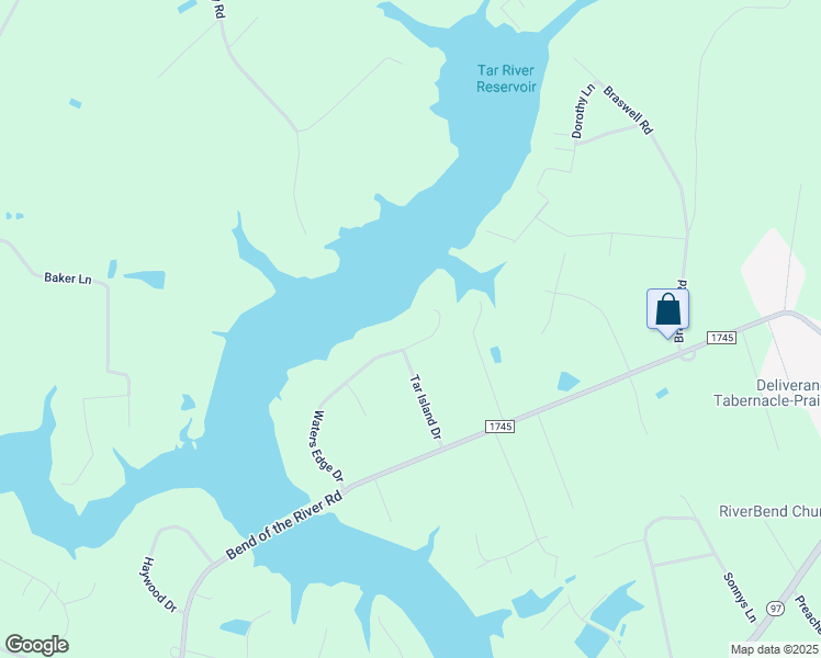 map of restaurants, bars, coffee shops, grocery stores, and more near 6468 Waters Edge Drive in Rocky Mount