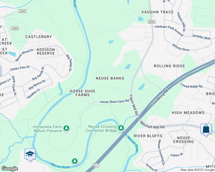 map of restaurants, bars, coffee shops, grocery stores, and more near 7940 Docks Landing in Wake Forest