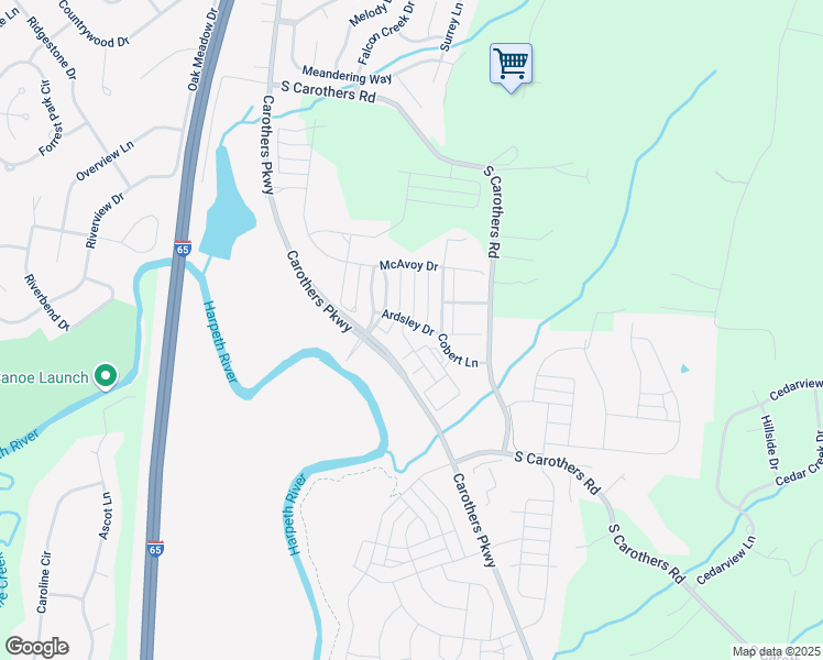 map of restaurants, bars, coffee shops, grocery stores, and more near 1001 Archdale Dr in Franklin