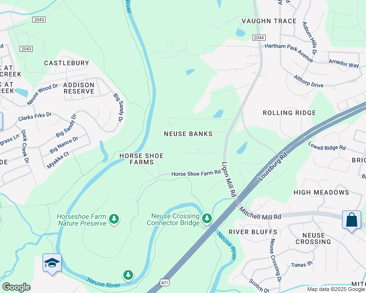 map of restaurants, bars, coffee shops, grocery stores, and more near 7940 Docks Landing in Wake Forest