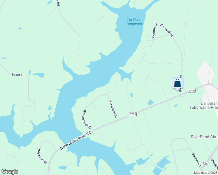 map of restaurants, bars, coffee shops, grocery stores, and more near 6468 Waters Edge Drive in Rocky Mount