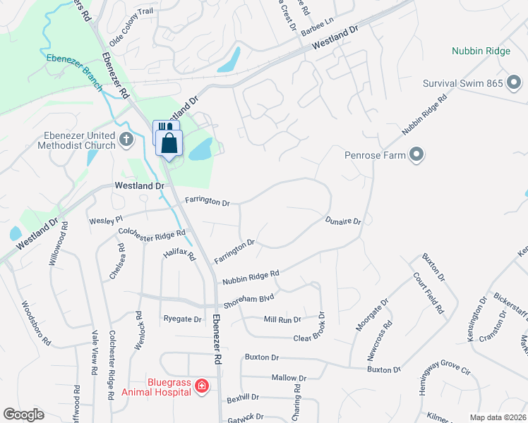 map of restaurants, bars, coffee shops, grocery stores, and more near 8723 Dunaire Drive in Knoxville