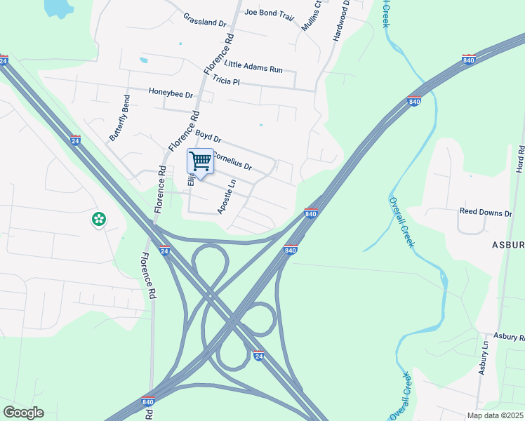 map of restaurants, bars, coffee shops, grocery stores, and more near 4865 Nina Marie Avenue in Murfreesboro