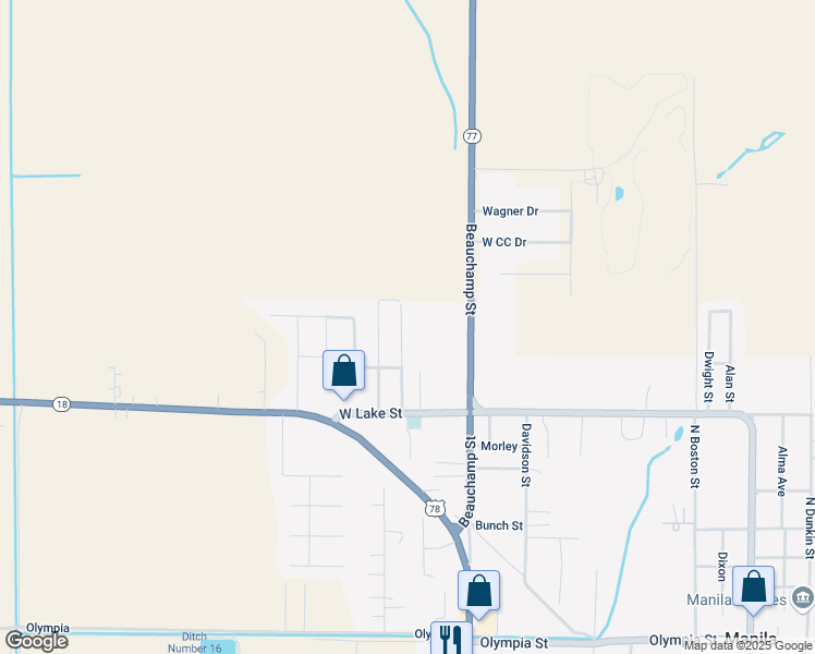 map of restaurants, bars, coffee shops, grocery stores, and more near 916 Benton Street in Manila