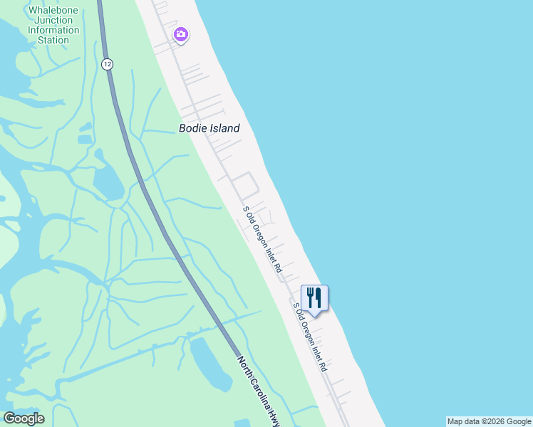 map of restaurants, bars, coffee shops, grocery stores, and more near 8629A South Old Oregon Inlet Road in Nags Head