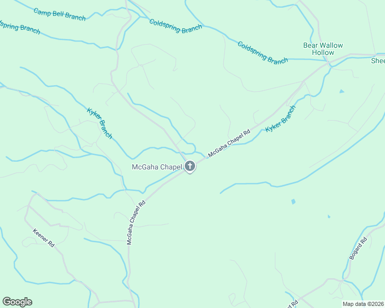 map of restaurants, bars, coffee shops, grocery stores, and more near 588-598 McGaha Chapel Road in Cosby