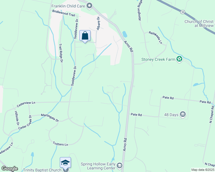 map of restaurants, bars, coffee shops, grocery stores, and more near 4213 Cassie Court in Franklin